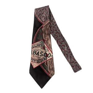VTG TABASCO Novelty Silk Tabasco Hot Sauce & Red Peppers Standard Sized Necktie